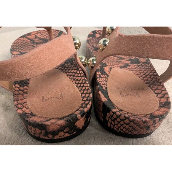 Marc Fisher LTD Indie Studded Flat Thong Sandal Leather Women's Size 7.5 Pink - Picture 7 of 10